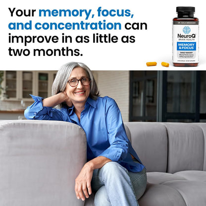 LifeSeasons NeuroQ Memory & Focus – Cognitive Support Capsule with Gotu Kola, Ginkgo, PS, Coffee Fruit & Propolis – 60 Capsules