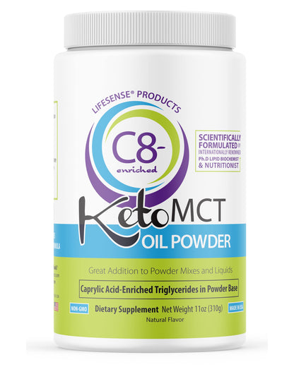 LifeSense C8 MCT Oil Powder Unflavored – Keto-Friendly, Coconut-Sourced | PhD Nutrition USA