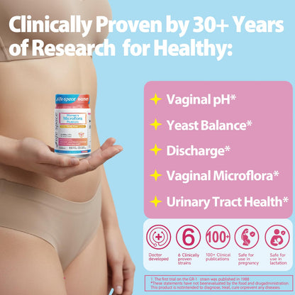 Life-Space Probiotic for Women – 60 Count, 6.3B CFU, 6 Strains, Vaginal Health & pH Balance