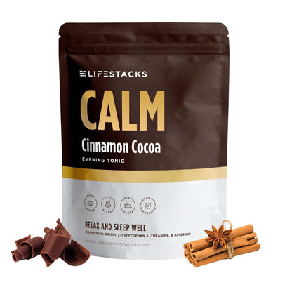 LIFESTACKS Calm Evening Tonic Sleep Powder - Cinnamon-Cocoa Nighttime Drink