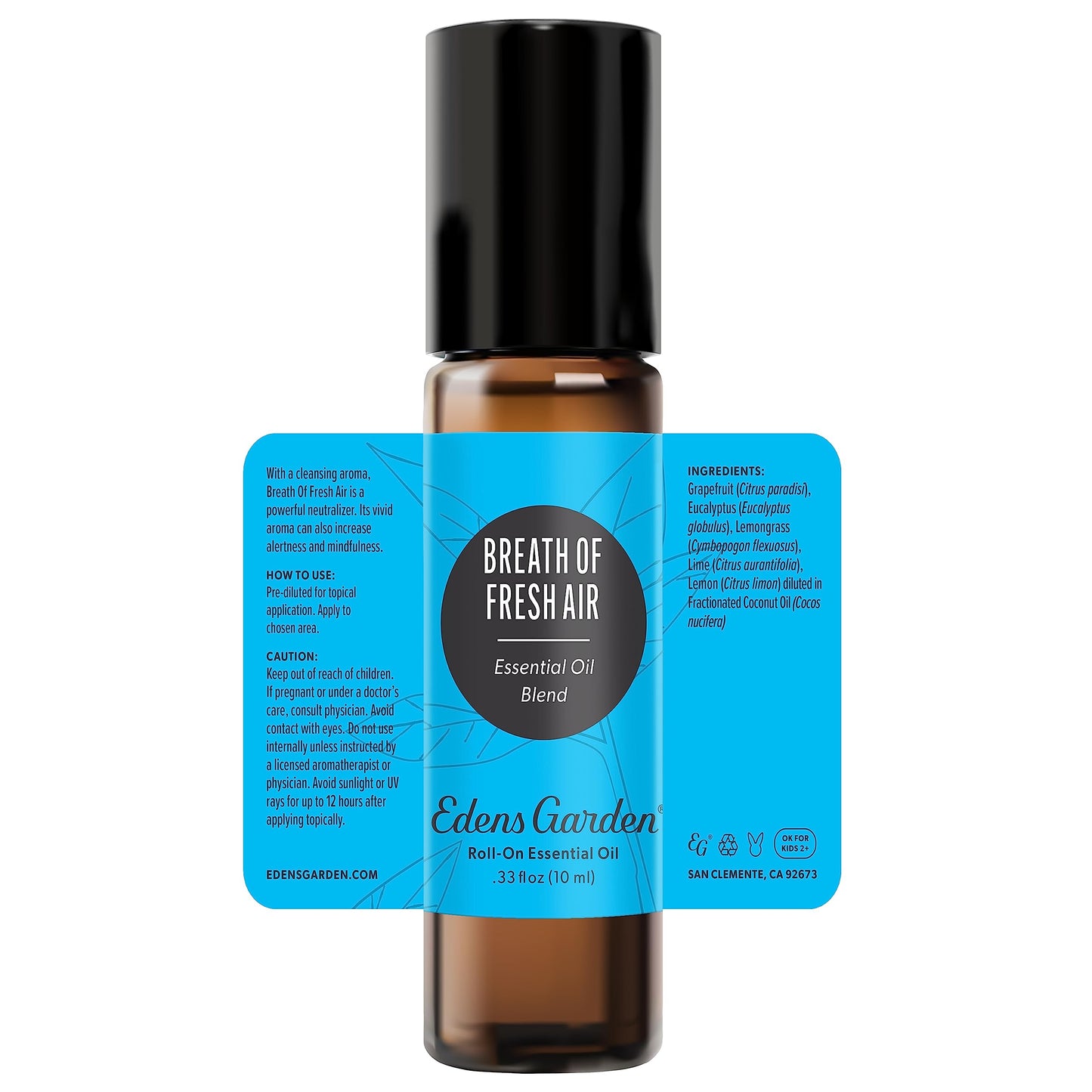 Breath of Fresh Air Essential Oil Roll-On by Edens Garden - 10 ml, Pure & Pre-Diluted