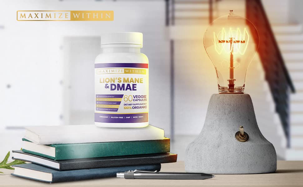 Maximum Slim Lion's Mane & DMAE Capsules – Memory & Focus Support (60 Caps)