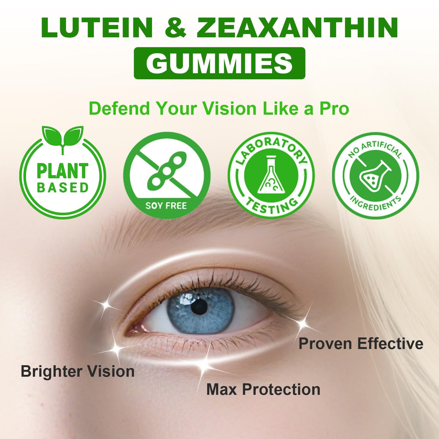 Sugar Free Lutein Gummies 25mg – Eye Health, 60 Count (Vegan)