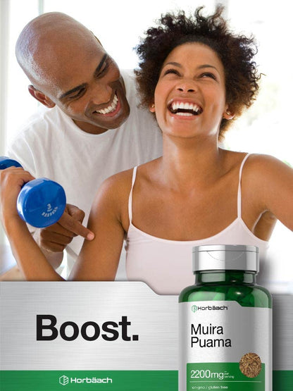 Horbäach Muira Puama Root Extract 2200 mg – 90 Capsules | Non-GMO, Gluten Free Supplement