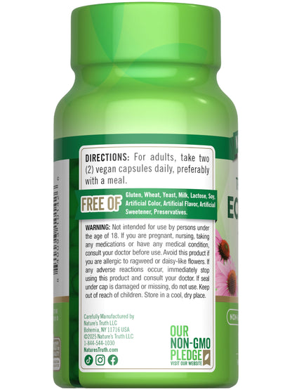 Nature's Truth Echinacea Extract Capsules | 1300mg | 100 Count | Non-GMO & Gluten Free