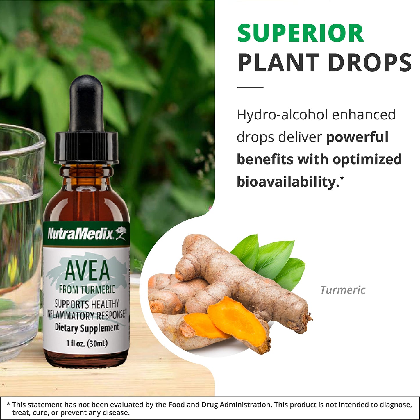 NutraMedix Avea Turmeric Extract | Liquid Turmeric Drops for Stress & Mood Support