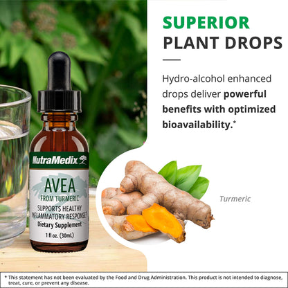 NutraMedix Avea Turmeric Extract | Liquid Turmeric Drops for Stress & Mood Support