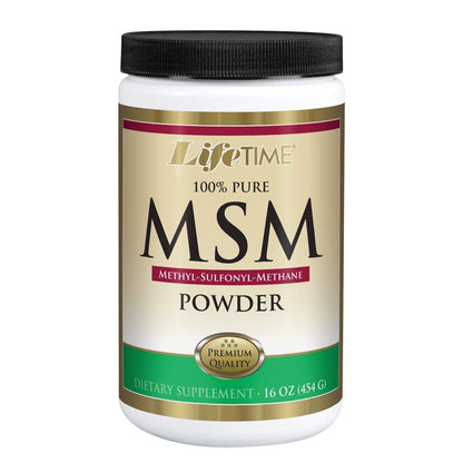 LIFETIME 100% Pure MSM (Methylsulfonylmethane) Powder | Supports Healthy Joints & Skin | 2500 mg Per Serving | 16 oz, 180 Servings