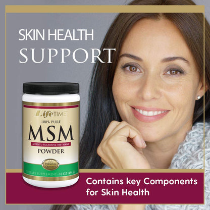 LIFETIME 100% Pure MSM (Methylsulfonylmethane) Powder | Supports Healthy Joints & Skin | 2500 mg Per Serving | 16 oz, 180 Servings