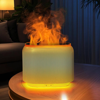 LIFFY Essential Oil Diffuser - Fireplace Flame, LED Mood Lights & Quiet Humidifier