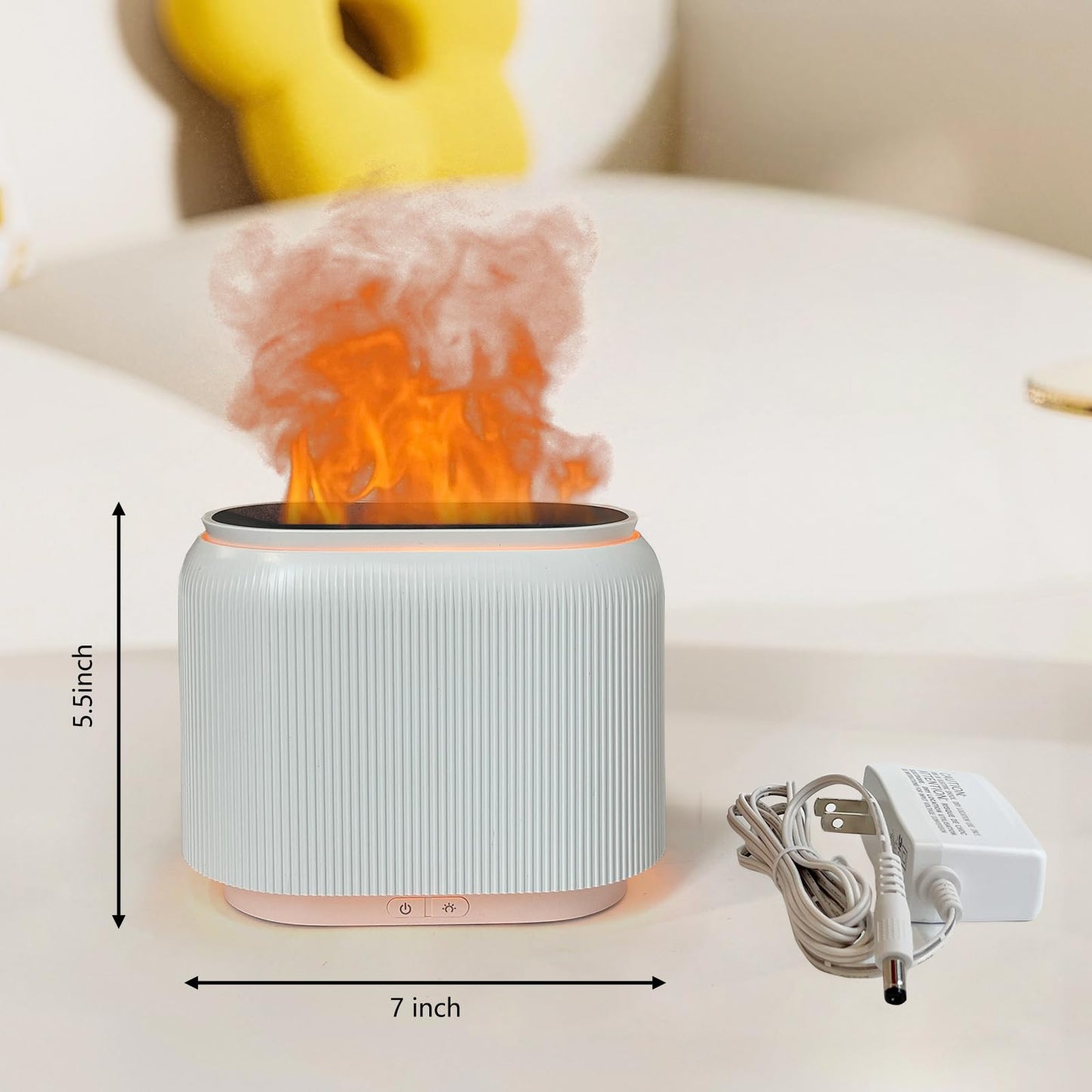 LIFFY Essential Oil Diffuser - Fireplace Flame, LED Mood Lights & Quiet Humidifier