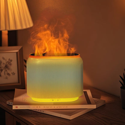 LIFFY Essential Oil Diffuser - Fireplace Flame, LED Mood Lights & Quiet Humidifier