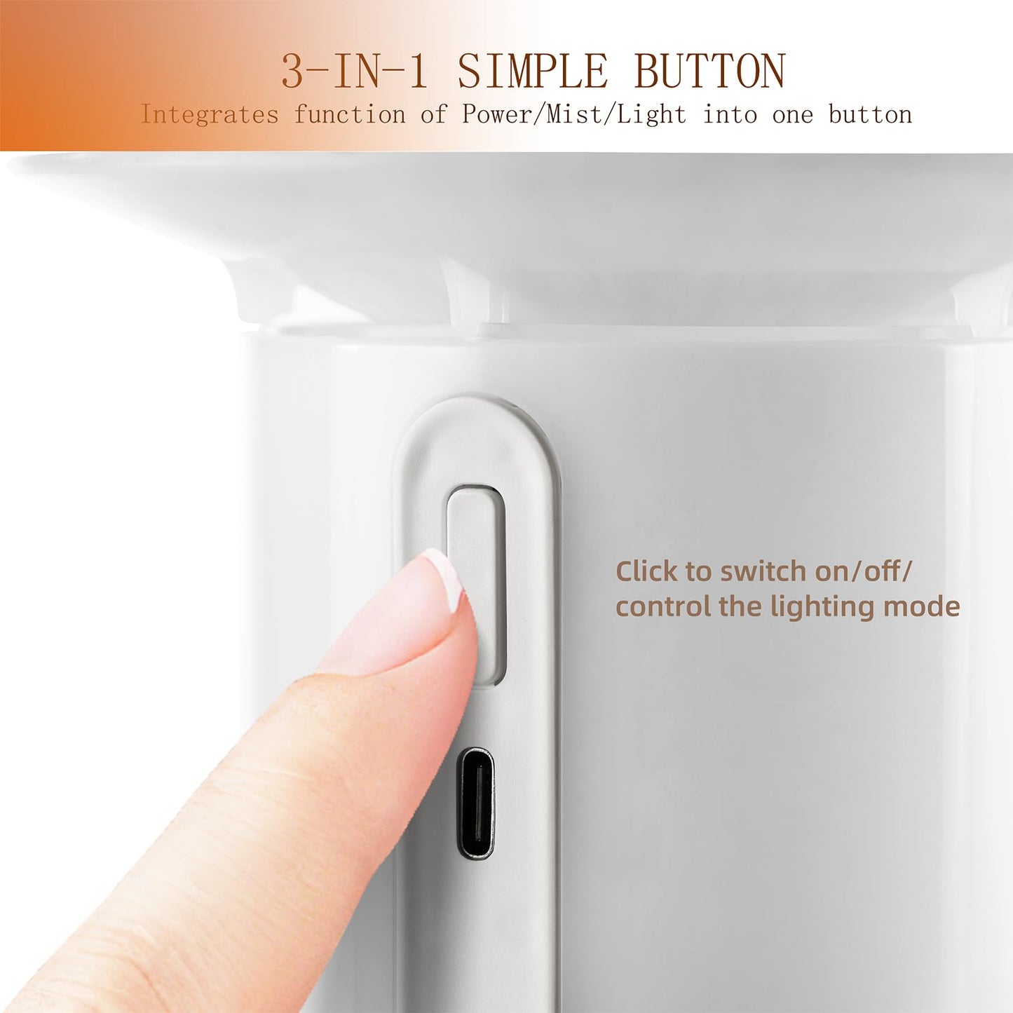Lifgtzyn Essential Oil Diffuser for Home 100ml Humidifier – USB Powered, 7 LED Lights, Auto Shut-Off, White