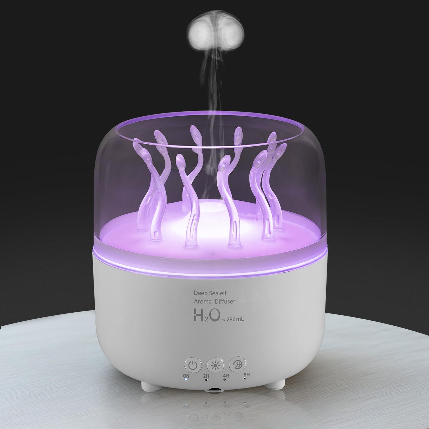Lifgtzyn Jellyfish Diffuser 280ml - Remote Control, 7-Color LED Night Light, Auto Shut-Off