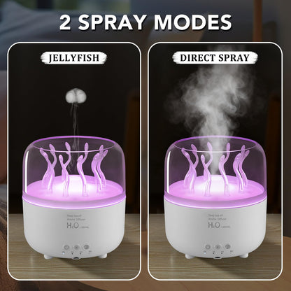 Lifgtzyn Jellyfish Diffuser 280ml - Remote Control, 7-Color LED Night Light, Auto Shut-Off