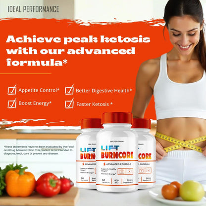 Lift BurnCore Capsules – Official Pills (60 Caps) | Maximum Strength All-Natural Keto