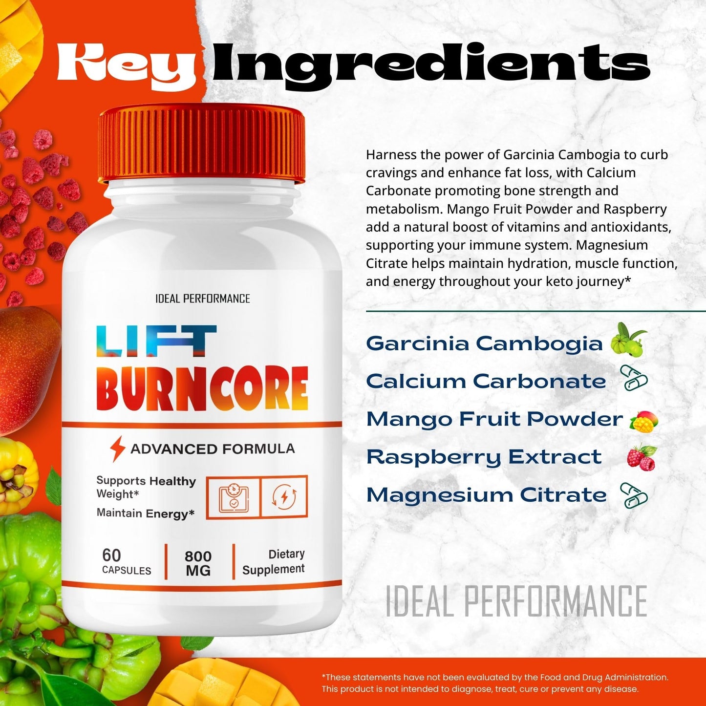 Lift BurnCore Capsules – Official Pills (60 Caps) | Maximum Strength All-Natural Keto