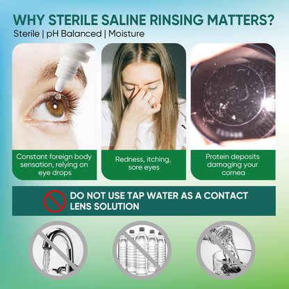 LIFVEAN Saline Contact Lens Solution for Soft & Rigid Gas Permeable Lenses | 4 Fl Oz | 4 Pack