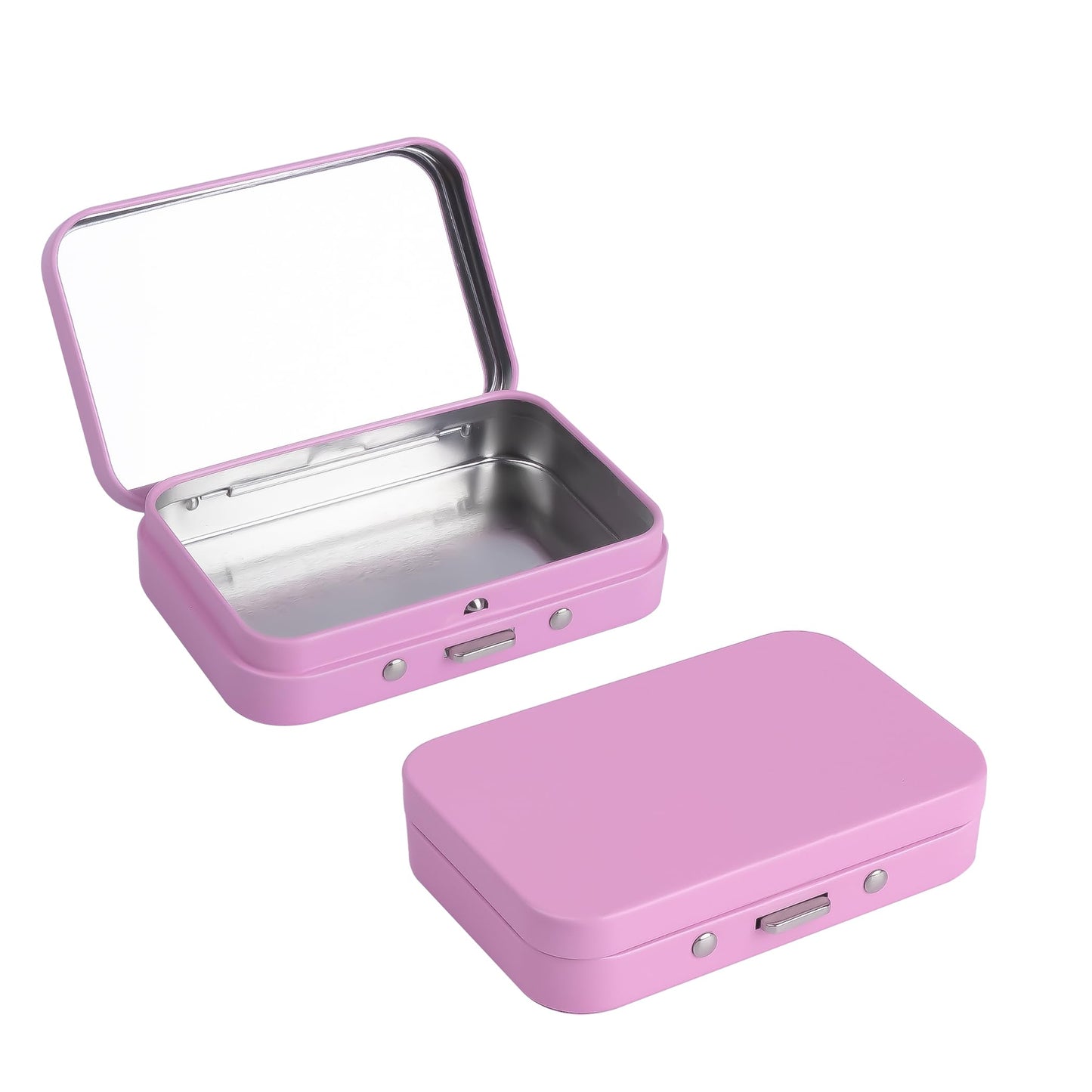 LIGHUFEIC 2-Pack Dental Floss Portable Case with Mirror – Refillable Floss Pick Holder, Travel Pink