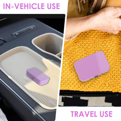 LIGHUFEIC 2-Pack Dental Floss Portable Case with Mirror – Refillable Floss Pick Holder, Travel Pink