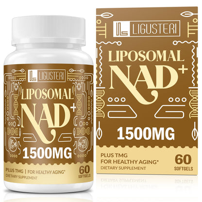 LIGUSTERI 1500 MG Liposomal NAD+ | 98%+ Absorption | NAD+ Supplement for Energy, Aging Defense, Longevity | 60 Softgels