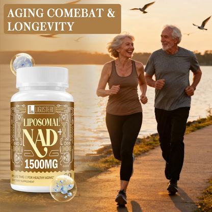 LIGUSTERI 1500 MG Liposomal NAD+ | 98%+ Absorption | NAD+ Supplement for Energy, Aging Defense, Longevity | 60 Softgels