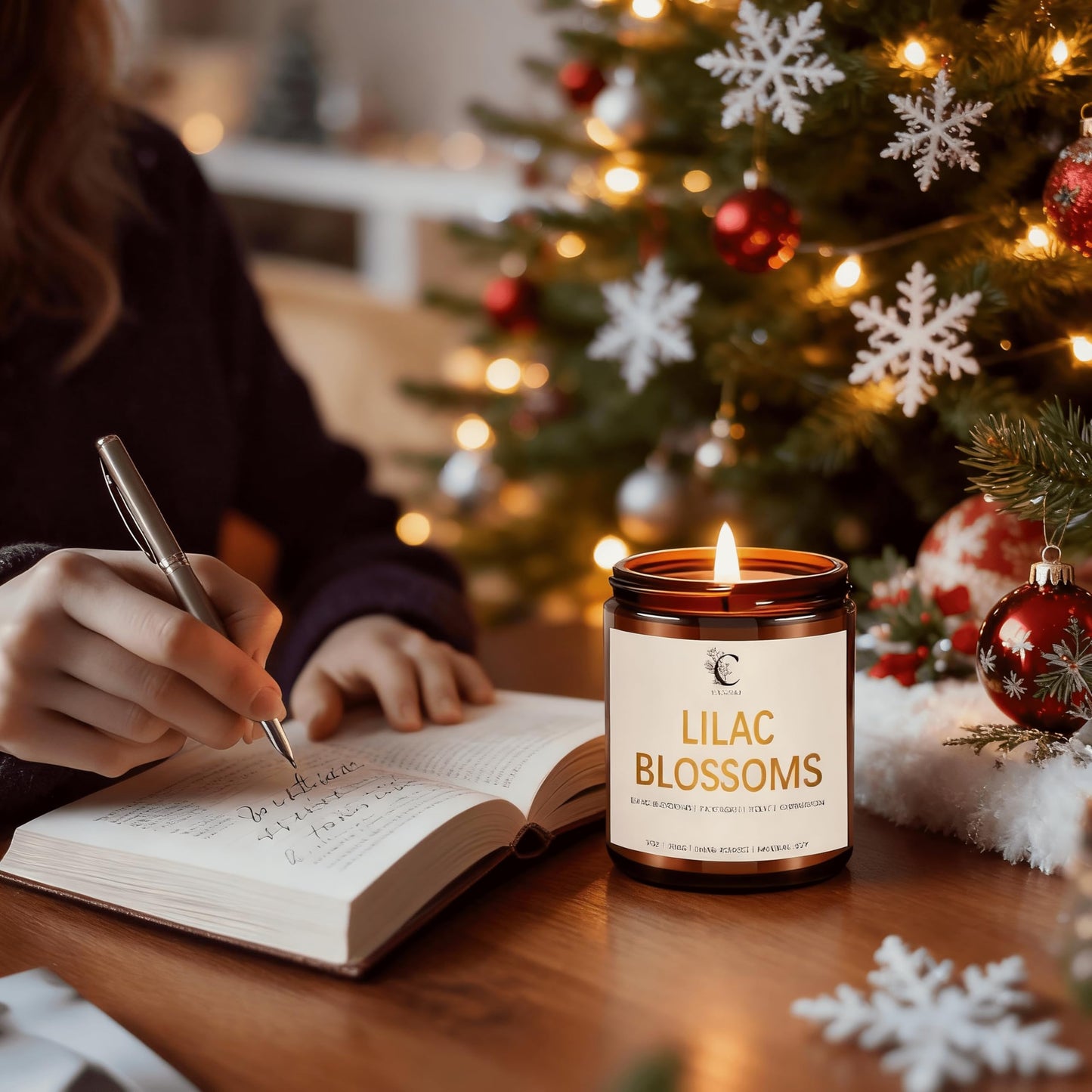 Lilac Scented Candles for Fall Decor - 7oz Long-Lasting Floral Aromatherapy