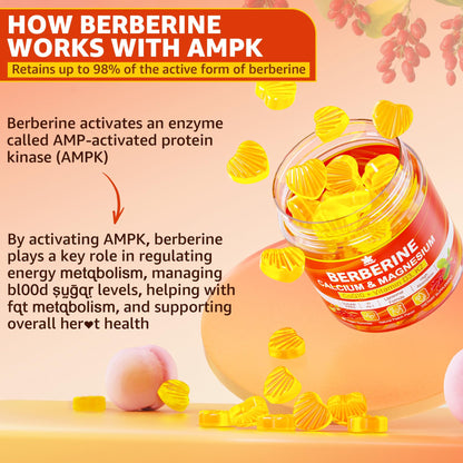 LILICARE Berberine Gummies – Sugar Free with Liposomal Berberine, Magnesium, Calcium, AMPK Activator – Pack of 2