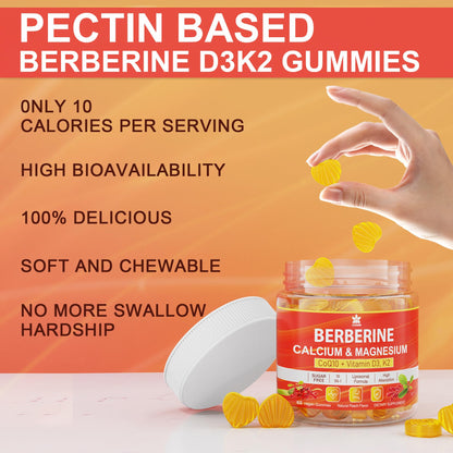 LILICARE Berberine Gummies – Sugar Free with Liposomal Berberine, Magnesium, Calcium, AMPK Activator – Pack of 2
