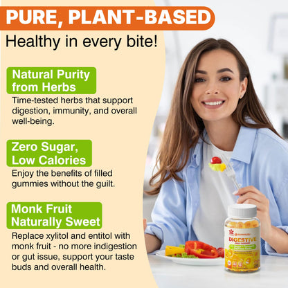 LILICARE Ginger Chews Gummies - Nausea & Digestive Support (60-count, Sugar Free)