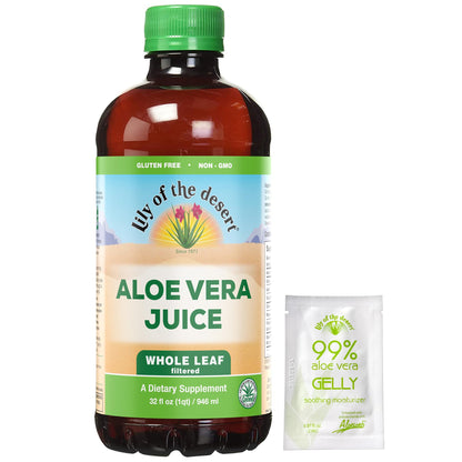 Lily of the Desert Aloe Vera Juice – Whole Leaf, Non-GMO Drink | Gut Health & Skin | 32 oz