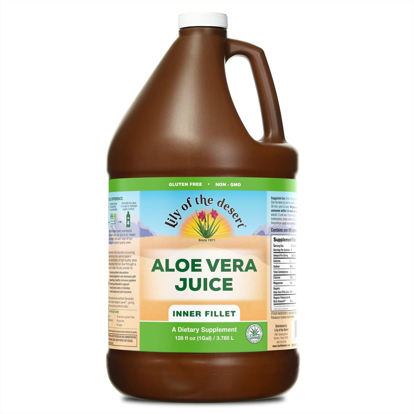 Lily of the Desert Aloe Vera Juice - Inner Fillet, Organic Aloe, Digestive Enzymes, 128 Fl Oz