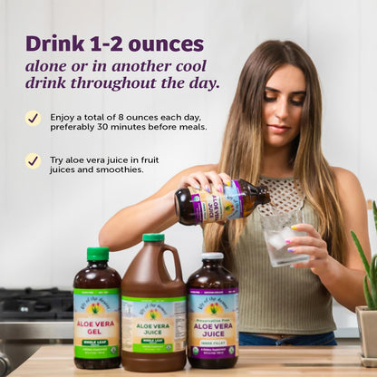 Lily of the Desert Aloe Vera Juice - Inner Fillet, Organic Aloe, Digestive Enzymes, 128 Fl Oz