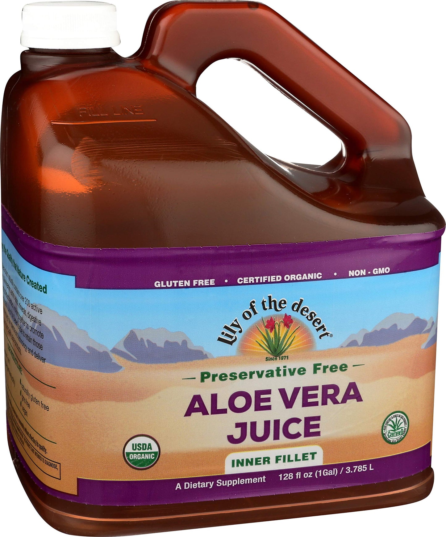 Lily of the Desert Aloe Vera Juice - Organic Inner Fillet, Preservative-Free, 128 Fl Oz | Gut Health & Skin
