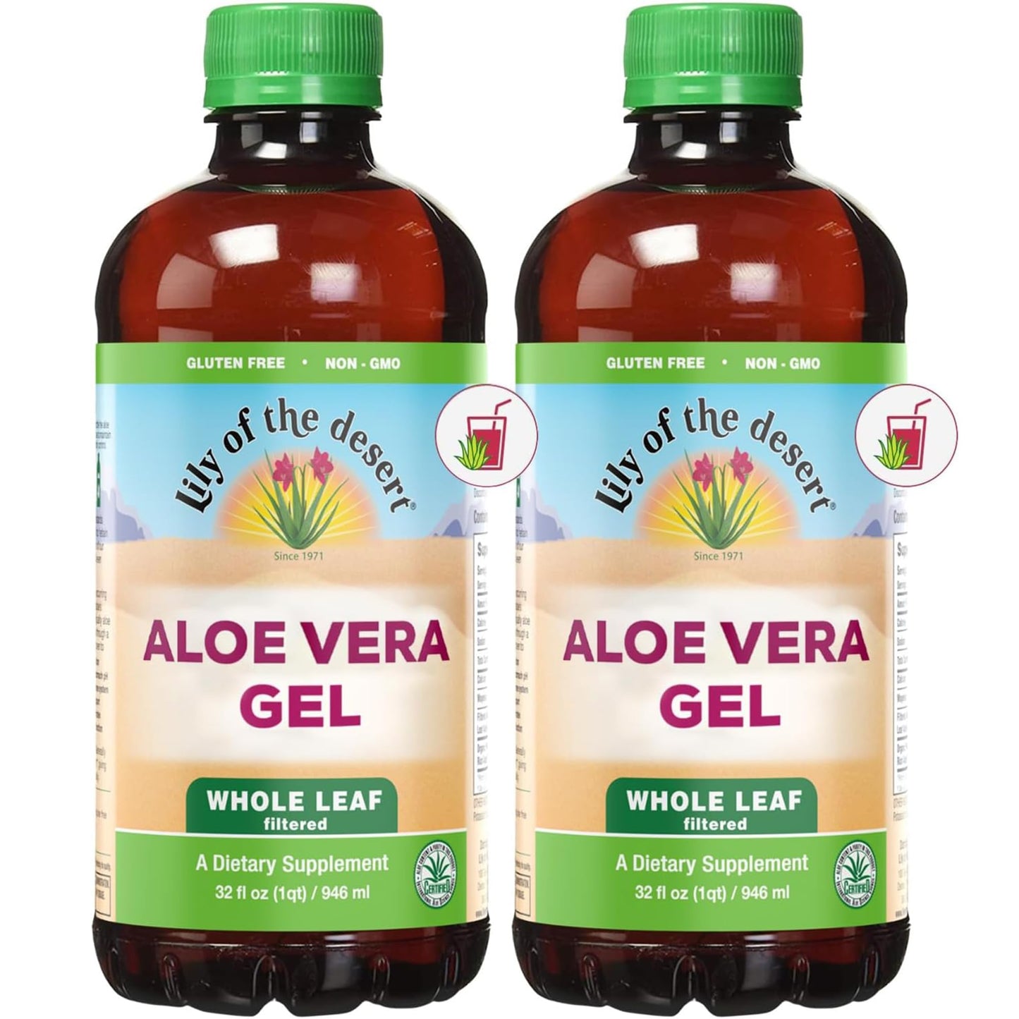 Lily of the Desert Aloe Vera Juice Whole Leaf 2-Pack 32 fl oz