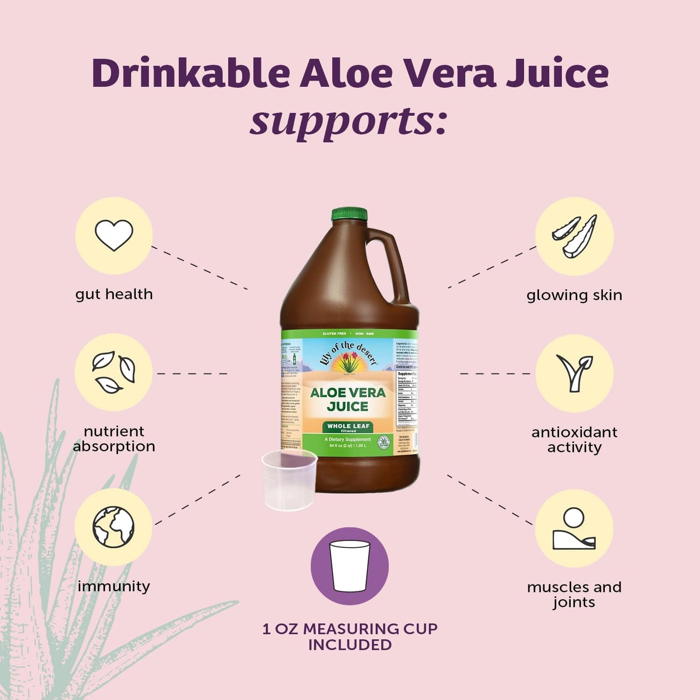 Lily Of The Desert Aloe Vera Juice - Whole Leaf, Non-GMO, 64 oz