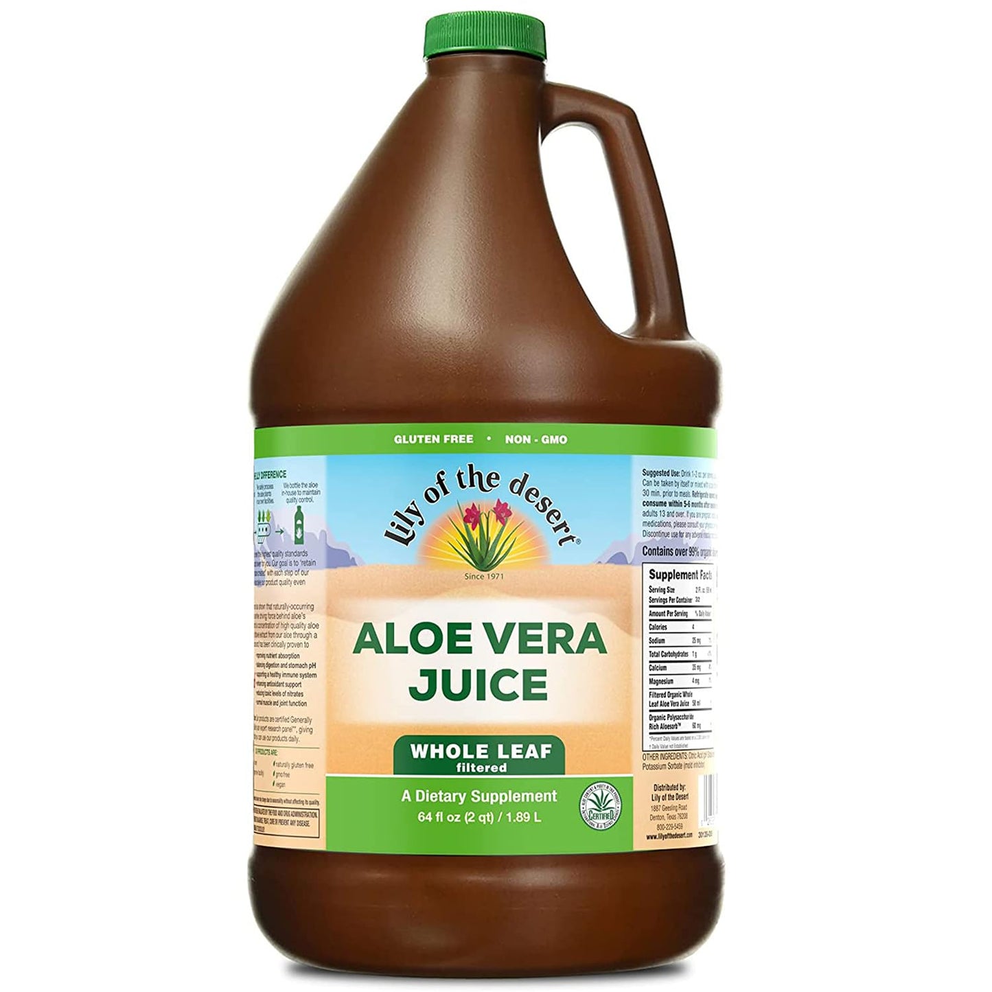 Lily Of The Desert Aloe Vera Juice - Whole Leaf, Non-GMO, 64 oz