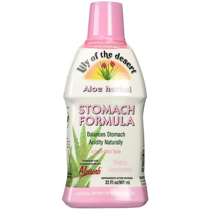 Lily Of The Desert Stomach Formula - Organic Aloe Vera Juice for Gut Health & Heartburn Relief - 32 oz