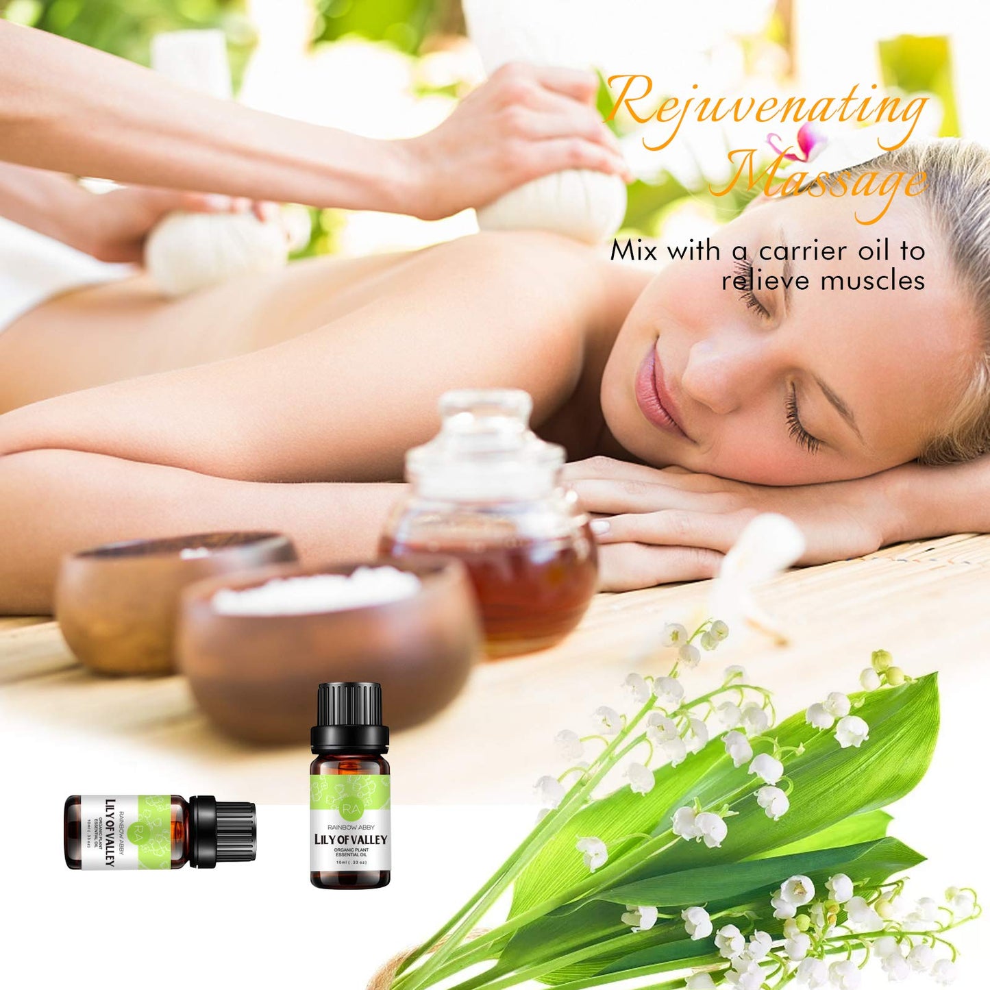 Rainbow Abby Lily of the Valley Essential Oil - 100% Pure Organic Lily of the Valley Oil for Diffuser, Aromatherapy, Skin & Hair Care - 10 ml