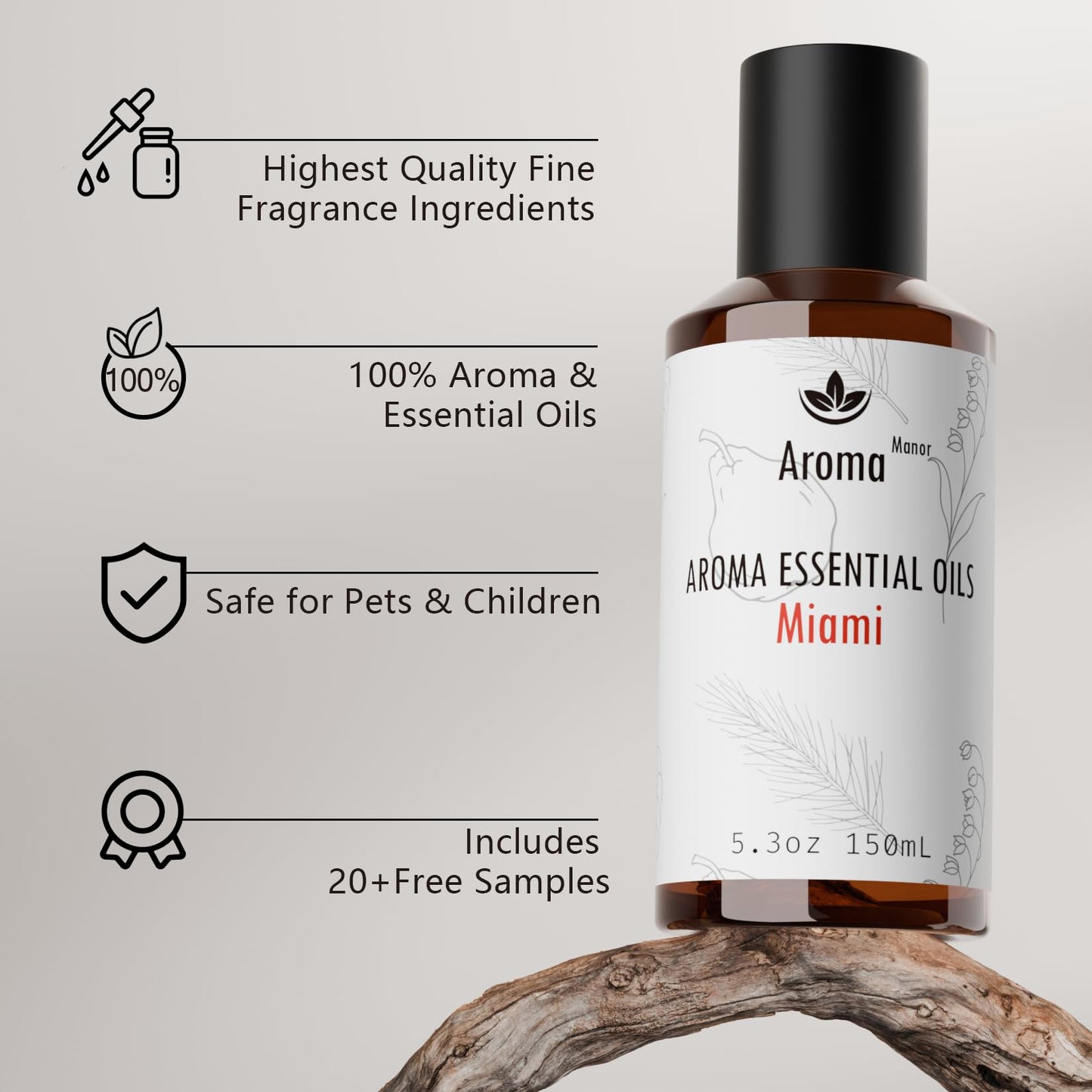 Diffuser Oils Scents - Miami Essential Oil Blend 150ML - Luxury Hotel Aroma