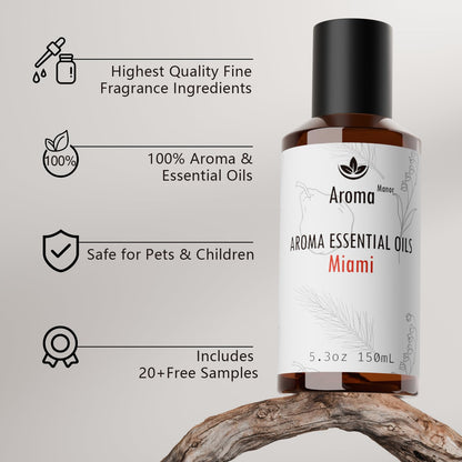 Diffuser Oils Scents - Miami Essential Oil Blend 150ML - Luxury Hotel Aroma