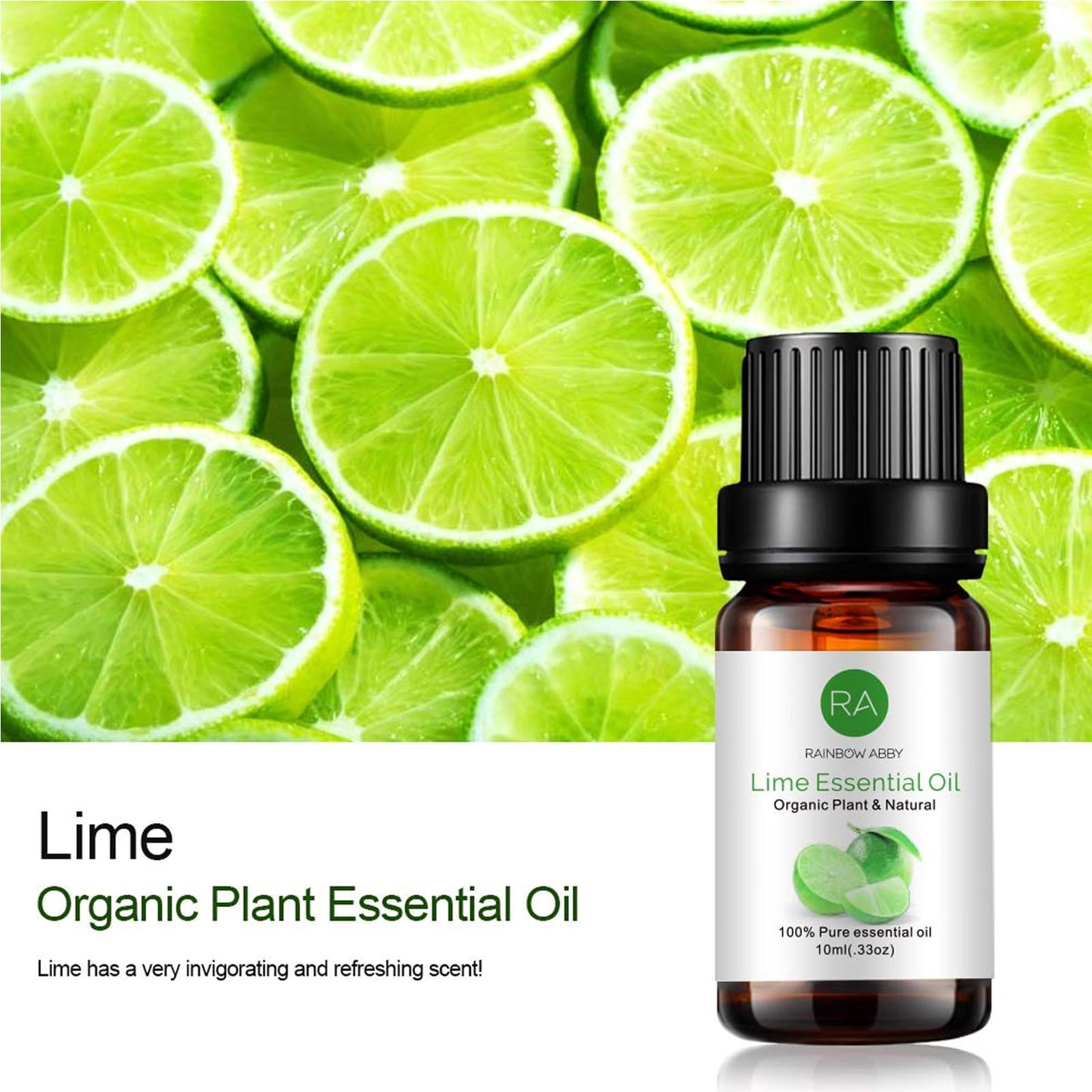 2-Pack Lime Essential Oil – 100% Pure Organic Lime for Diffuser & Skin