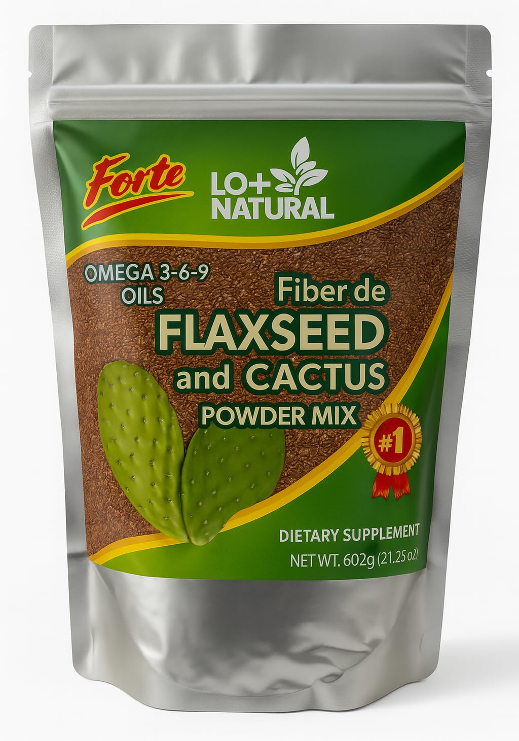 Linaza with Nopal Forte – 8 oz – 100% Natural Flaxseed & Nopal Cactus Powder – Fiber-Rich Digestive Support – Ground Blend Dietary Supplement – Vegan & Non-GMO