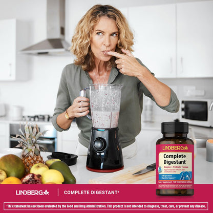 Lindberg Complete Digestant – Multi-Enzyme Formula with Pancreatin & Betaine HCl – 120 Capsules (Pack of 2)