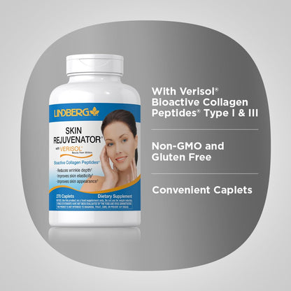 Lindberg Skin Rejuvenator with Verisol | 270 Tablets | Collagen Peptides for Hair, Skin & Nails