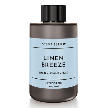 Scent Better Linen Breeze Aroma Essential Oil Blend – Linen, Jasmine & Musk for Diffusers (3.3 fl oz / 100 mL)