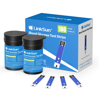 LinkSun 100-Count Diabetic Blood Test Strips for G-425/G-427B – 0.7µL, 5s