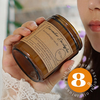 Liofeve Lavender & Eucalyptus Soy Candle – 8oz Aromatherapy for Relaxation