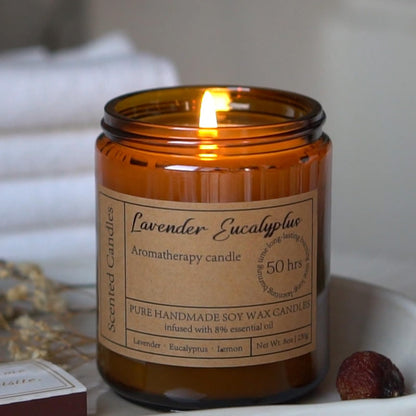 Liofeve Lavender & Eucalyptus Soy Candle – 8oz Aromatherapy for Relaxation