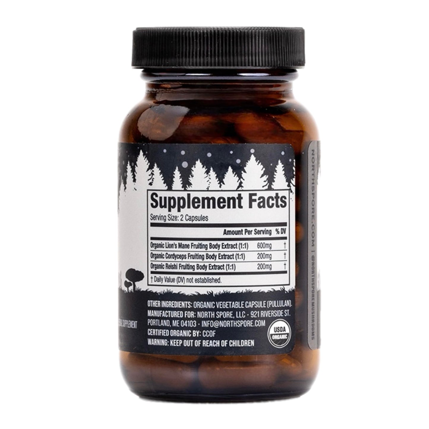 North Spore Clarity Mushroom Extract Capsules | Lion's Mane, Reishi & Cordyceps – 120ct